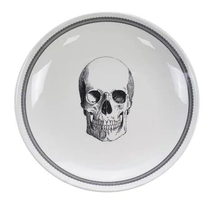 Black / White Bowl - Skull Design - 24.5 x 3.5 cm 1000 ml