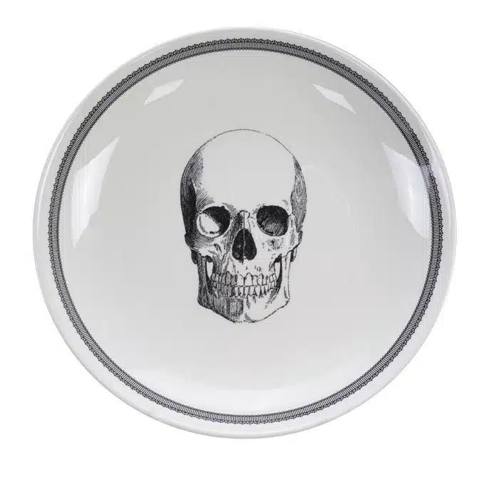 Black / White Bowl - Skull Design - 24.5 x 3.5 cm 1000 ml