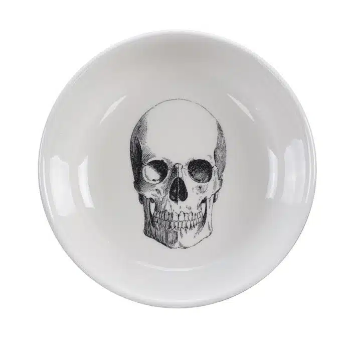 Black / white bowl - skull design - 11 x 3 cm 100 m
