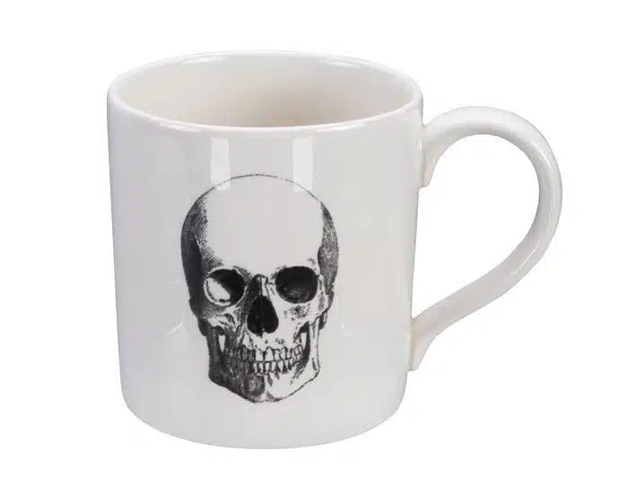 Black / White Mug - Skull Design - 9 x 9,3 cm 400 ml