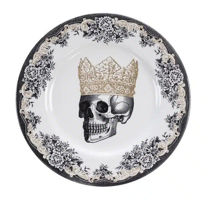 Black / White Plate - Skull Design - 28 x 2.3 cm