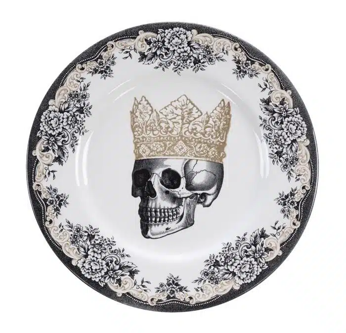 Black / White Plate - Skull Design - 28 x 2.3 cm