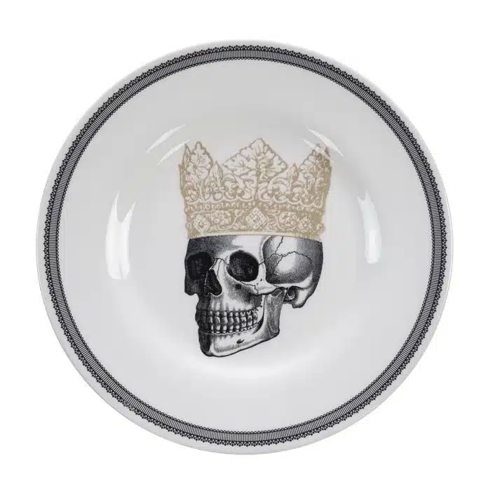 Black / White Plate - Skull Design - 21 x 2 cm