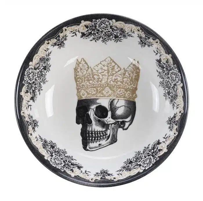Black / White Bowl - Skull Design - 19 x 5 cm 700 ml