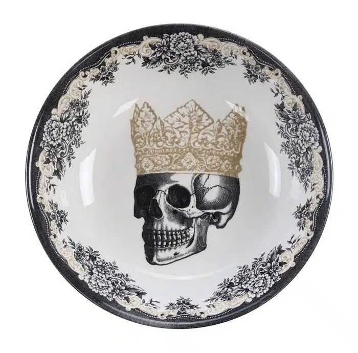 Black / White Bowl - Skull Design - 19 x 5 cm 700 ml