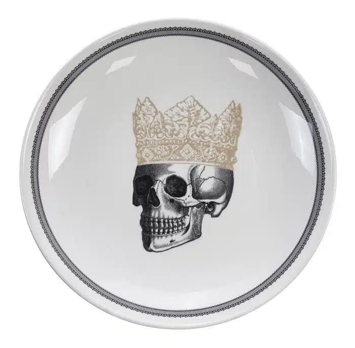 Black / White Bowl - Skull Design - 24.5 x 3.5 cm 1000 ml