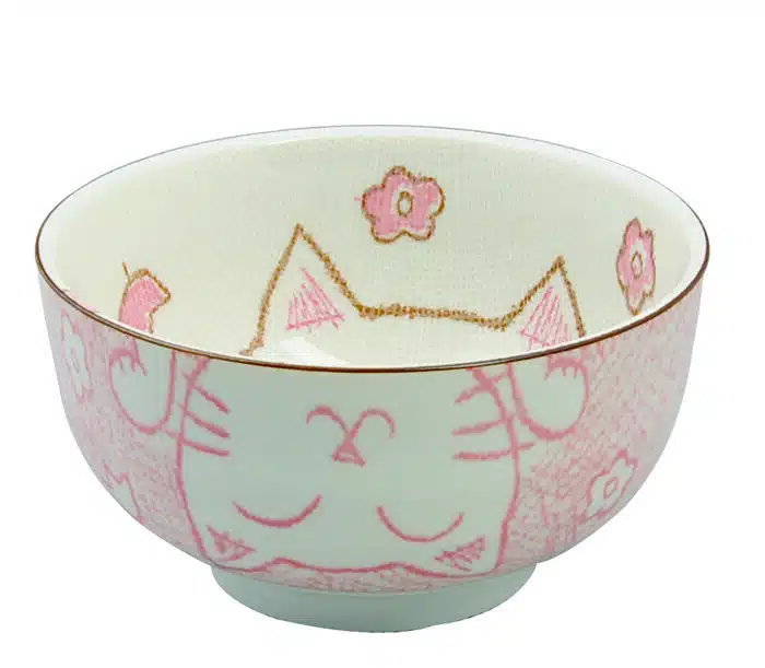 Pink Bowl - Kawai Cat - 12,7 x 7 cm