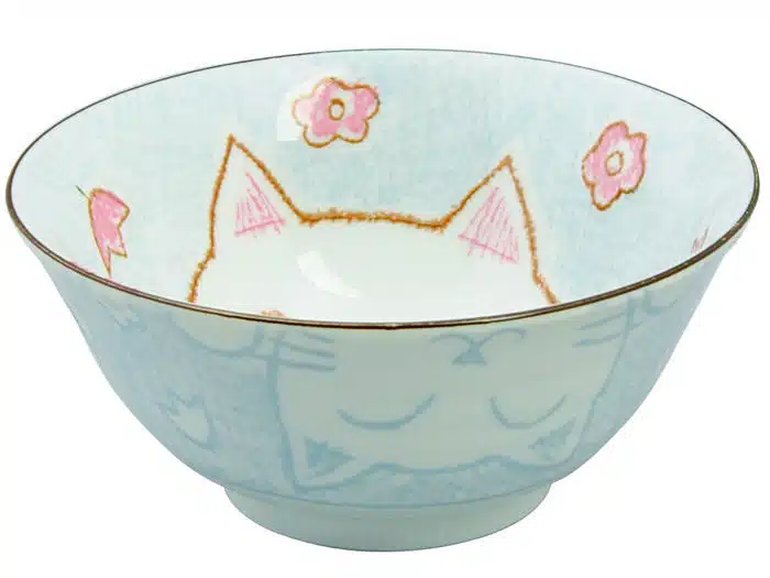 Blue Bowl - Kawai Cat - 15,3 x 3 cm 500 ml