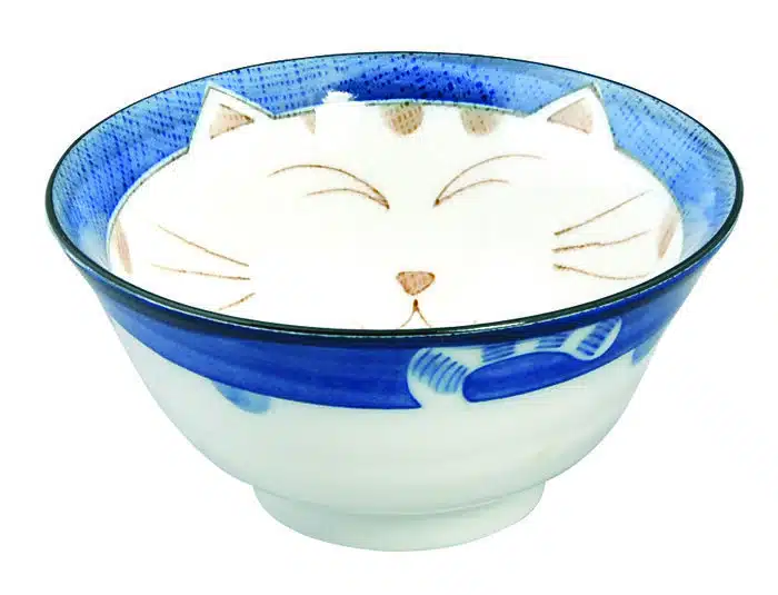 Blue Bowl - Kawai Cat - 13,5 x 6,8 cm 300 ml