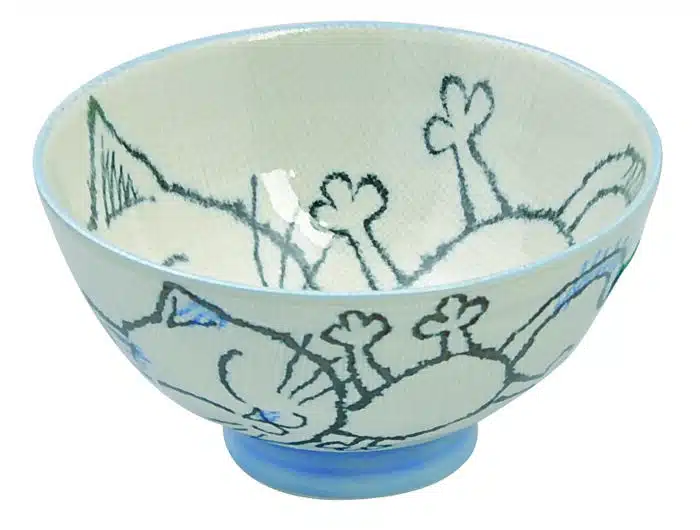 Blue children bowl - Kawai Cat - 11,5 x 5 cm 250ml