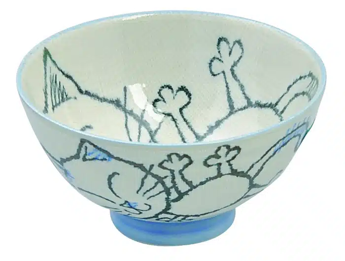 Blue children bowl - Kawai Cat - 11,5 x 5 cm 250ml