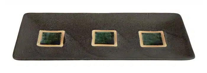 Black rectangular plate - dinner plates - 28,5 x 12,5 cm
