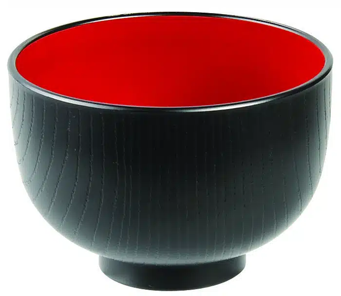 Black / Red soupbowl -Lacquerware - 10,5 x 7,5 cm