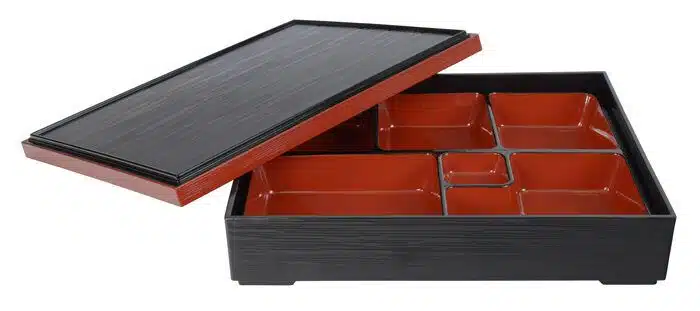 Black / Red Bento Box - Lacquerware - 30 x 24cm