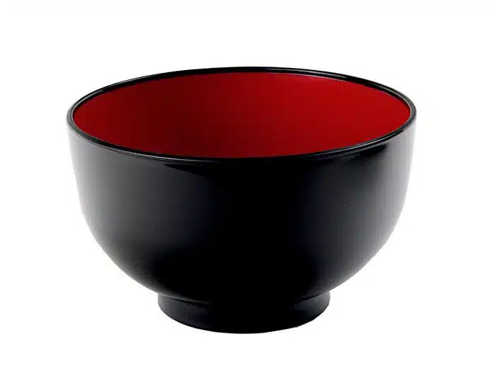 Black / Red Bowl - Lacquerware - 13.3 x 8.3 cm