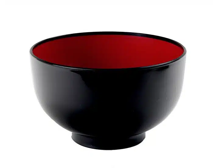 Black / Red Bowl - Lacquerware - 15.9 x 9.5 cm