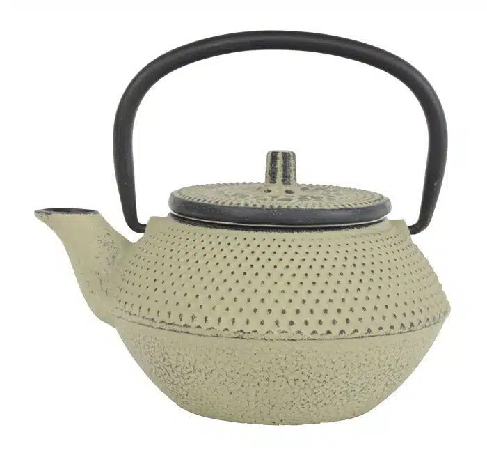 Gray / Green teapot made of cast iron - cast iron - 13.5 x 11.5 x 8.5 cm 350 ml