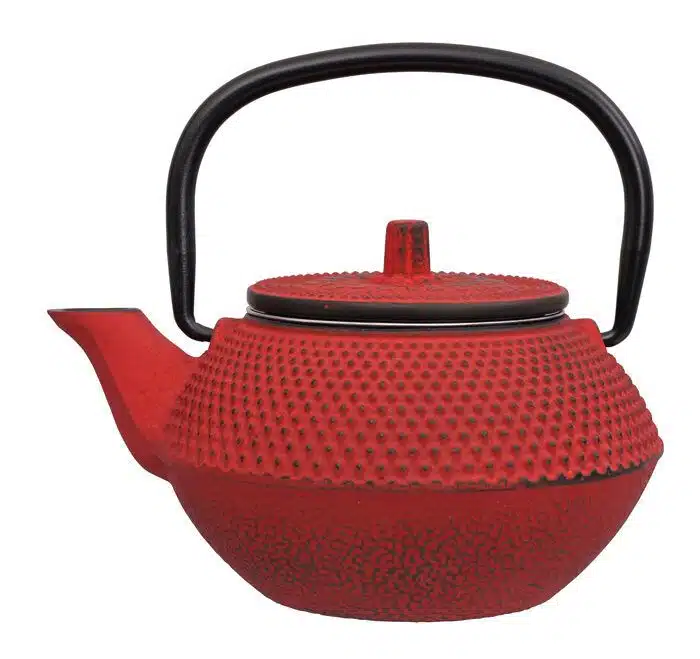 Cast Iron Red Teapot - Cast Iron - 13.5 x 11.5 x 8.5 cm 350 ml