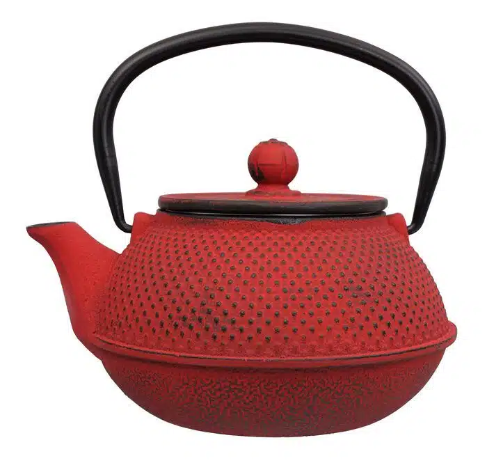 Cast Iron Red Teapot - Cast Iron - 17.5 x 15 x 10 cm 800ml