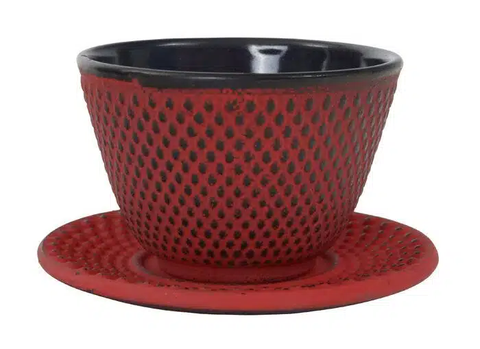 Red tea cup with saucer - 7 x 5.5 cm 120 ml