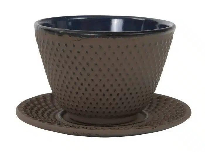 Brown tea cup with saucer - 7 x 5.5 cm 120 ml