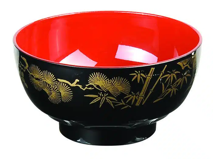 Black / red bowl - lacquerware - 11.5 x 6.5 cm