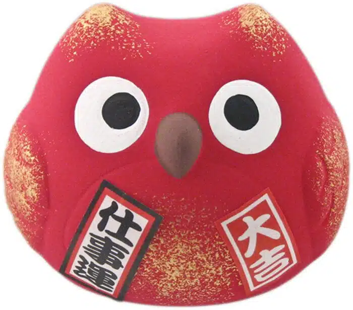 Red lucky owl figure - 5.5 cm
