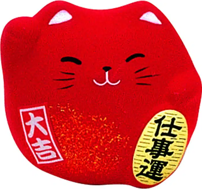 Red lucky cat figure - 5,5 cm