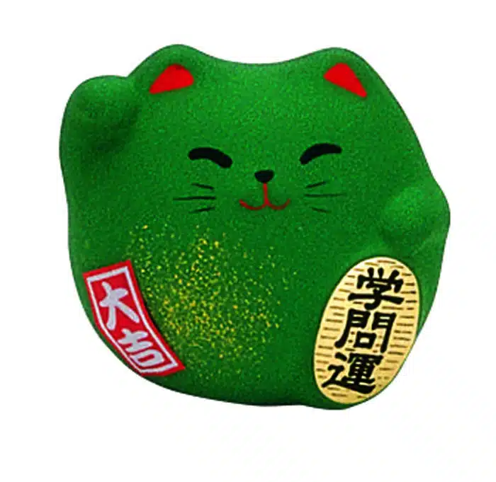 Green lucky cat figure - 5,5 cm