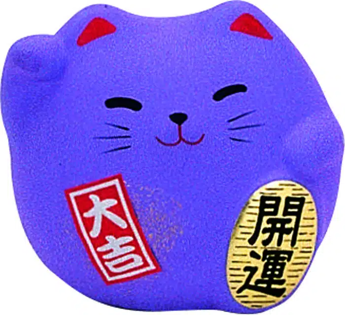 Purple lucky cat figure - 5,5 cm
