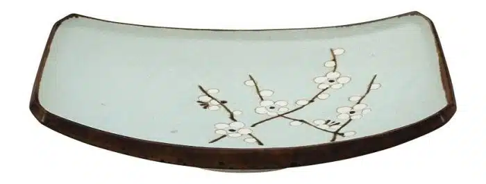 Mint green rectangular plate - Soshun - 18.5 x 12.5 cm