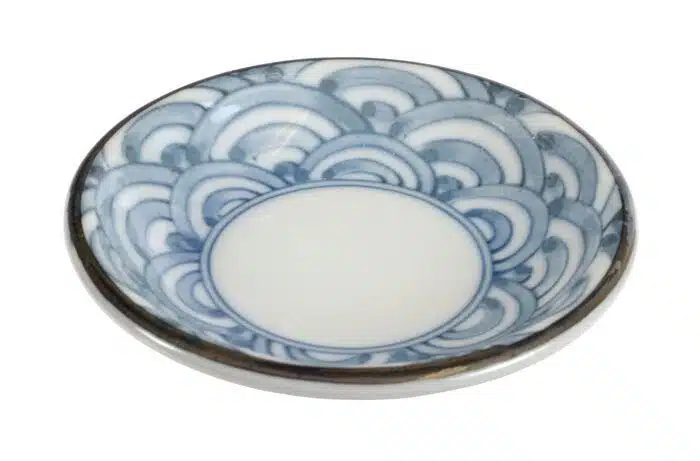 Blue / white Seiji turf soy sauce cup 9,5x2cm