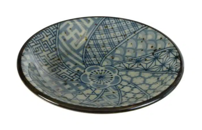 Blue / Green Mashiko Soya Sauce bowl - 9,5 x 2 cm