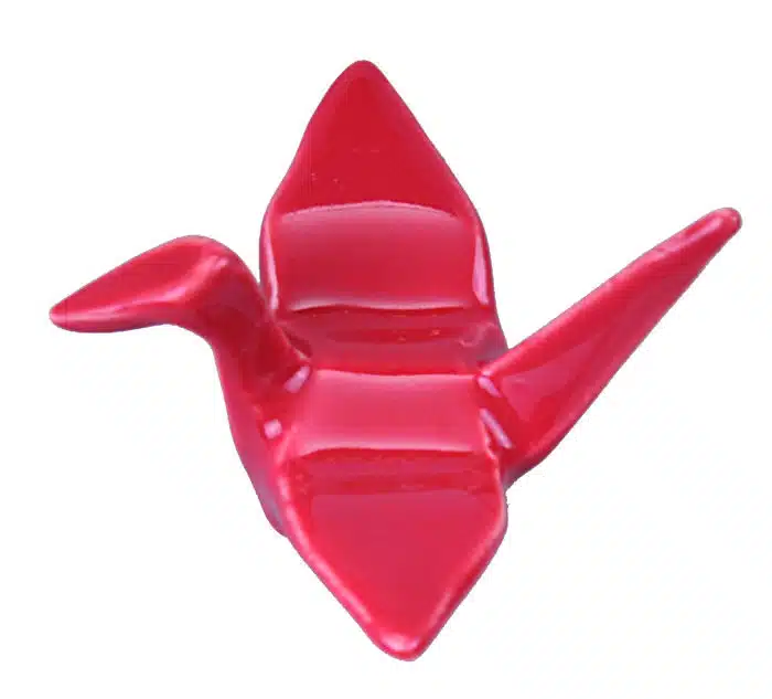 Red chopsticks holder crane