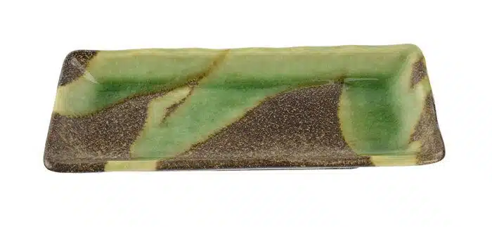 Black / Green Square Plate - Large Plates - 19.3 x 9.4 cm