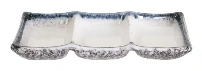 Gray / White Sauce Bowls - Tajimi - 3 pieces - 19 x 9 x 2.5 cm