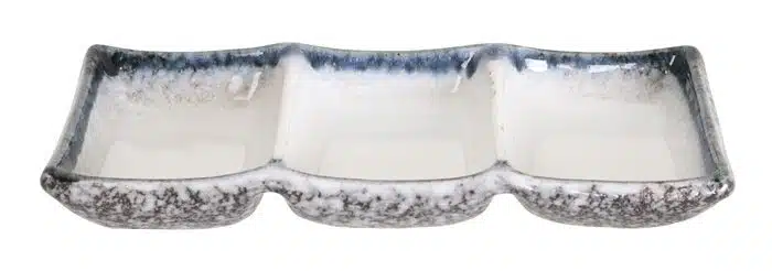 Gray / White Sauce Bowls - Tajimi - 3 pieces - 19 x 9 x 2.5 cm