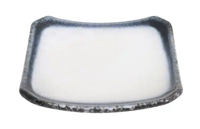Gray / White Square Plate - Tajimi - 14.5 x 14.5 x 2 cm