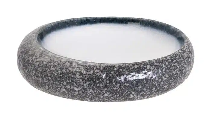 Gray / White Deep Plate - Tajimi - 19 x 14.5 x 4.5 cm