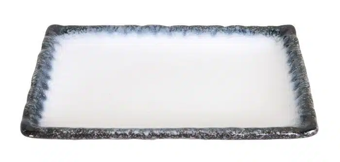 Gray / White Rectangular Plate - Tajimi - 21,7 x 15 x 2,5 cm