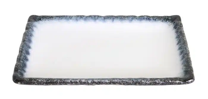 Gray / White Rectangular Plate - Tajimi - 21,7 x 15 x 2,5 cm