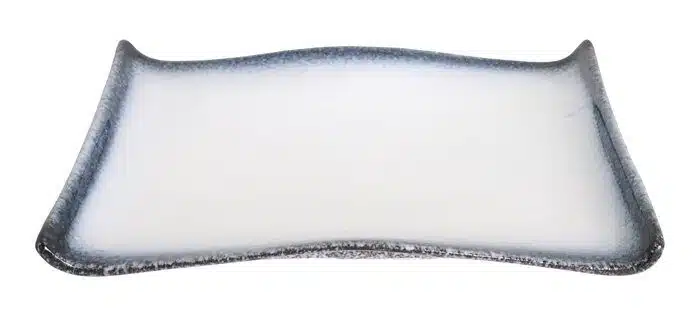 Gray / White Rectangular Plate - Tajimi - 30 x 22.2 x 2 cm