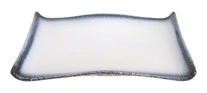 Gray / White Rectangular Plate - Tajimi - 30 x 22.2 x 2 cm