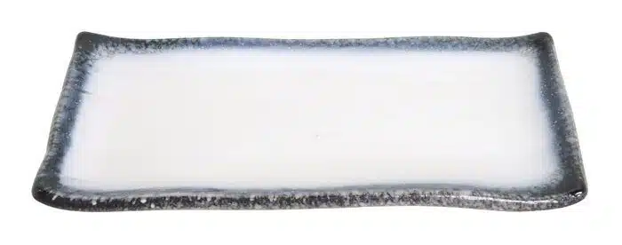 Gray / White Rectangular Plate - Tajimi - 26 x 13 x 2 cm