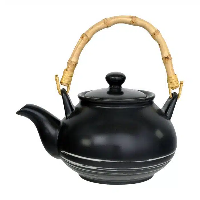 Black / White Teapot - Black Maru - 17 x 14 x 11cm 500ml