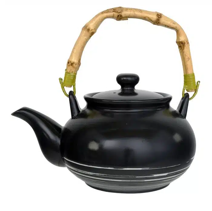 Black / White Teapot - Black Maru 1000ml