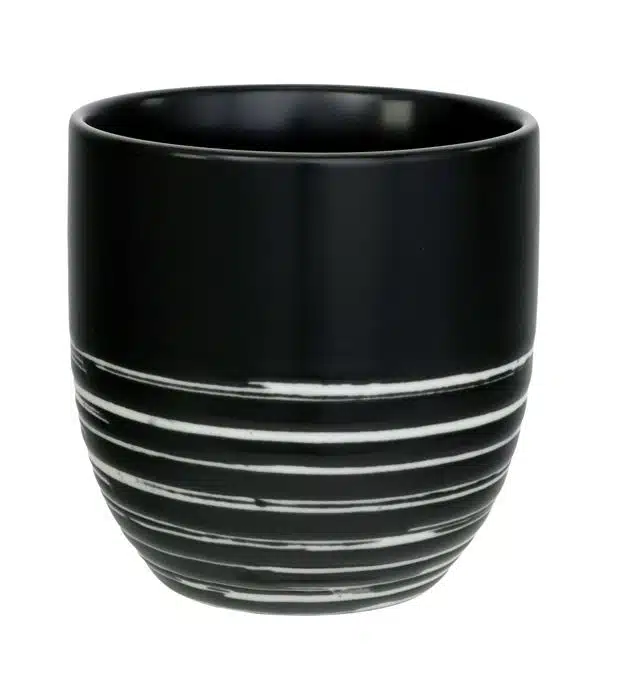 Black / White Teacup - Black Maru - 8 x 8 cm 250 ml
