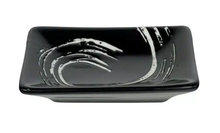 Black / White Sauce Bowl - Black Maru - 9,5 x 6,7 cm