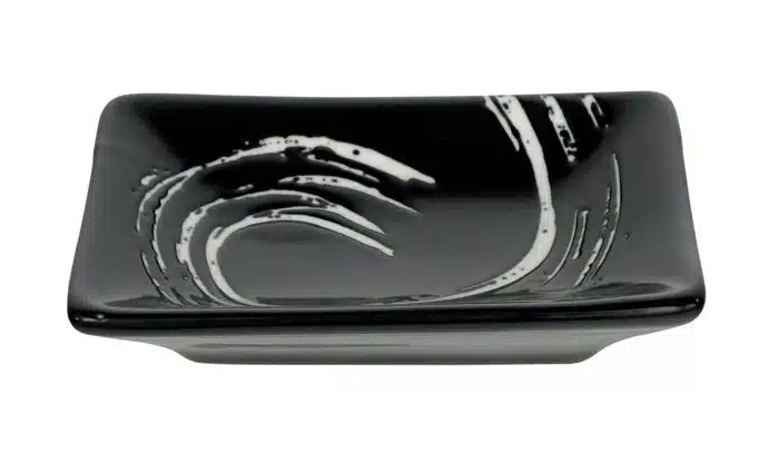 Black / White Sauce Bowl - Black Maru - 9,5 x 6,7 cm