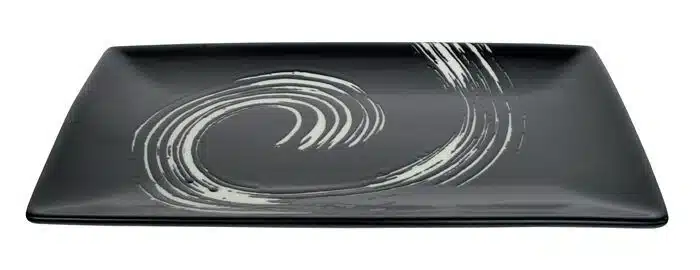 Black / White Plate - Black Maru - 27 x 16.5 cm